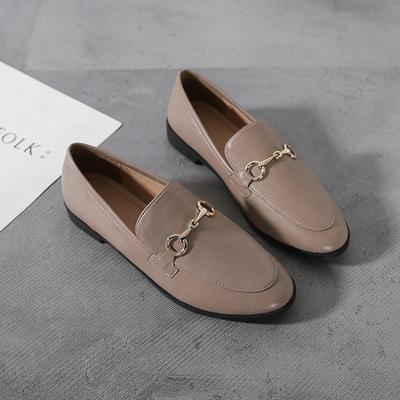 Małe skórzane buty damskie w stylu nowym retro mokasyny damskie wsuwane na płaskiej podeszwie pojedyncze buty
