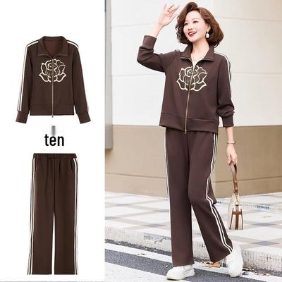 Women's Floral Print Cardigan Jacket & Casual Pants Sportswear Set