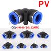 10/50Pcs PV Quick Connector Pneumatic Plug 90 Degree Elbow Plastic Quick Fitting 4mm/6mm/8mm/10mm Air Parts Pipe Push In Water Ventilation Valves 4