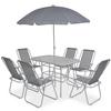 vidaXL 8 Pcs. Garden Dining Set Steel and Textilene Grey