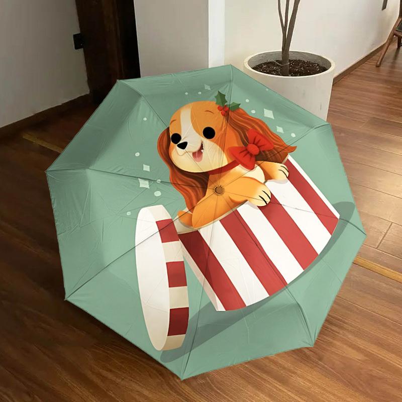 

1pc Puppy Present Automatic Open/Close Umbrella, Formal Events - Ideal Gift for Family or Friends, Outdoor Accessory yy251211204