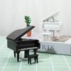 1:12 Scale Miniature Dollhouse Furniture Wooden Triangle Piano Model Decorative Accessory DIY Craft Display