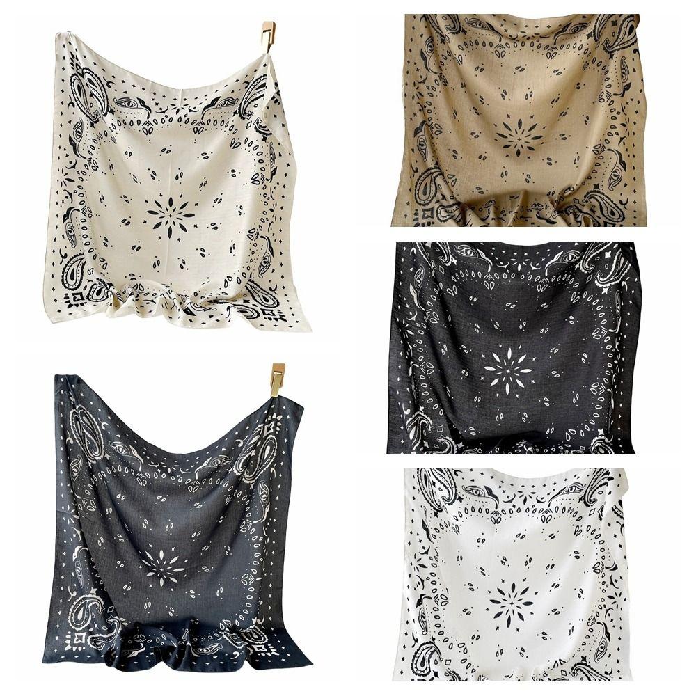 Thin Cashew Nut Print Silk Scarf Korean Style Small Scarves Simple Square Handkerchief  Women