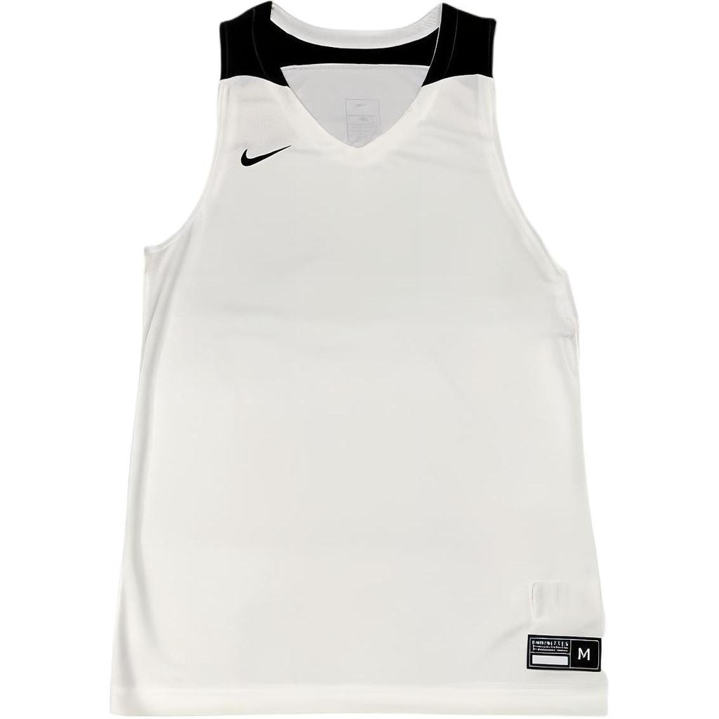 Nike Solid Color Logo Print V-Neck Tank Top Men Tops White AV2095-106