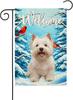 Welcome Winter Cardinal and Westie-Dog Garden Ag 12x18 Vertical Double Sided(9264) TTW LLG GGO