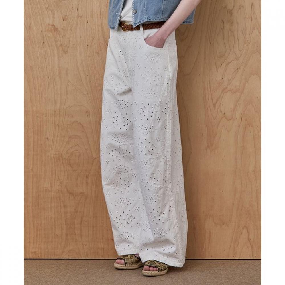 Maxza Eyelet Punch Wide Pants Ze07ql001na Ivory/55