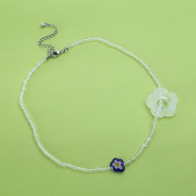 Flowe Beaded Choker Pendant Necklaces Beaded Chain Choker Jewelry Party Jewelry Jewelry Gift Resin Material for Women