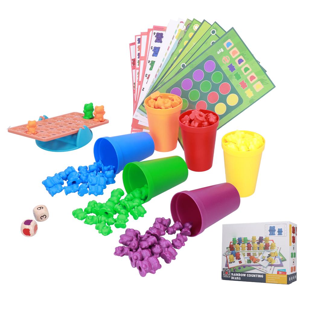 Kid Counting Bears Toys Children Color Matching Sorting Mathematics Educational ToysBear Scales