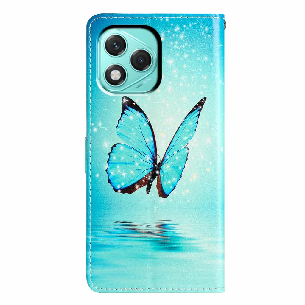 Für Honor 400 Lite 5G Brieftasche Hülle PU Leder Musterdruck Ständer Handyhülle mit Riemen