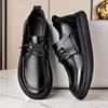 Fashion Genuine Leather Men's Loafers Non Slip Walking Flats Breathable Outdoor Slip on Casual Shoes New Versatile Male Driving Sneakers