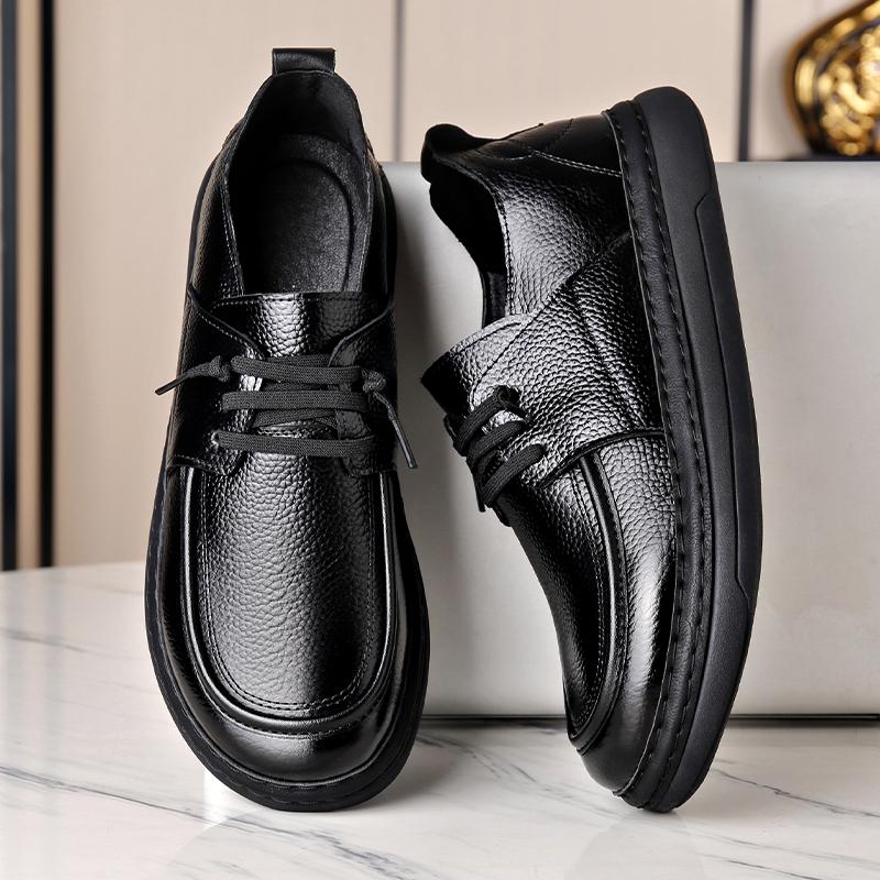 Fashion Genuine Leather Men's Loafers Non Slip Walking Flats Breathable Outdoor Slip on Casual Shoes New Versatile Male Driving Sneakers