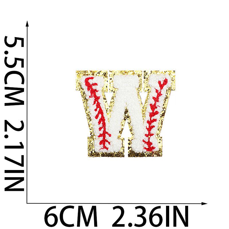5.5Cm Baseball Pattern English Letter Embroidery Cloth Sticker Ironing Towel Embroidery Letter Patch Sticker Computer Embroidery Chapter Boy