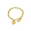Adjustable OT Buckles Heart Charm Stainless Alloy Jewelry Elegant Wrist Chain For Sensitive Skin And Long Lasting Shine