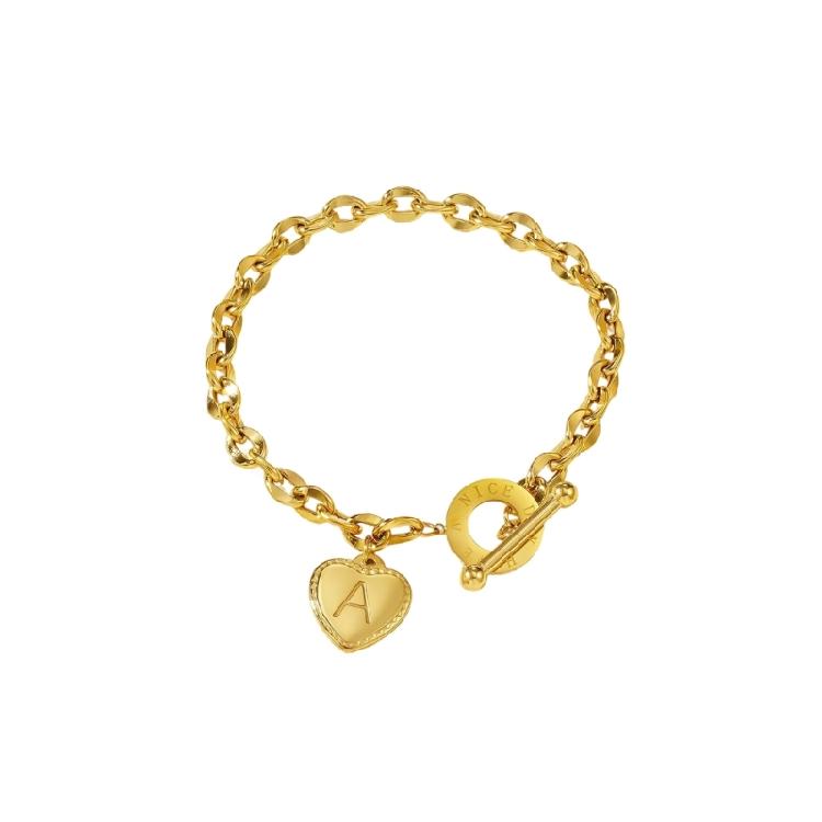 Adjustable OT Buckles Heart Charm Stainless Alloy Jewelry Elegant Wrist Chain For Sensitive Skin And Long Lasting Shine