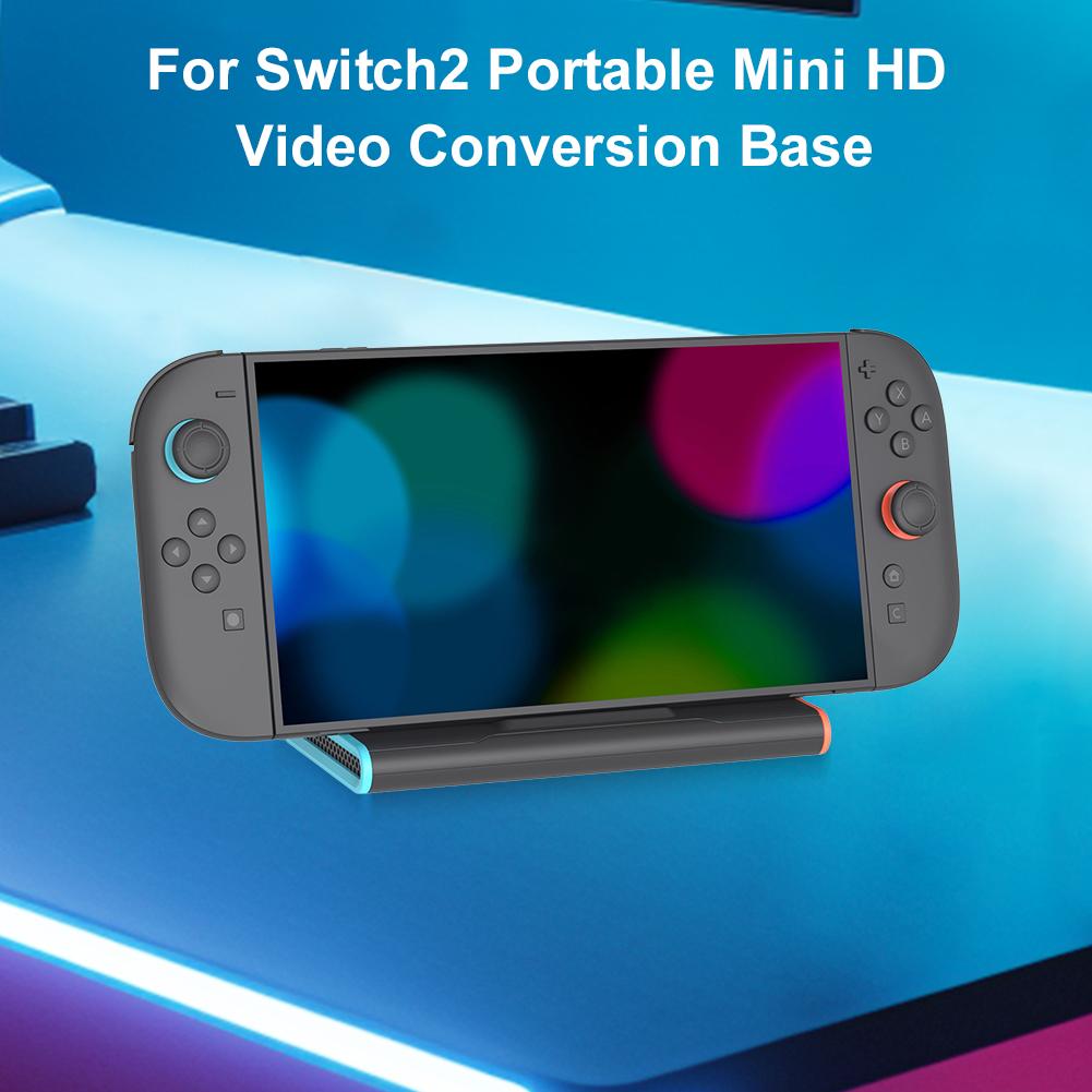 For NS2 Portable 4K TV Dock Adapter USB3.0 Game Console Charging Stand with Type C/USB Port Game Console Charging Stand