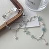 Luxury High Quality 925 Sterling Silver Natural Blue Stone Freshwater Pearl Beaded Bracelet for Women Summer Jewelry