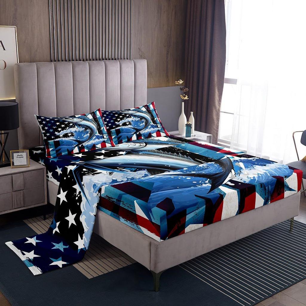 Cartoon cherry blossom panda pattern bed hat four-piece bedding set bedroom dormitory bedding decoration