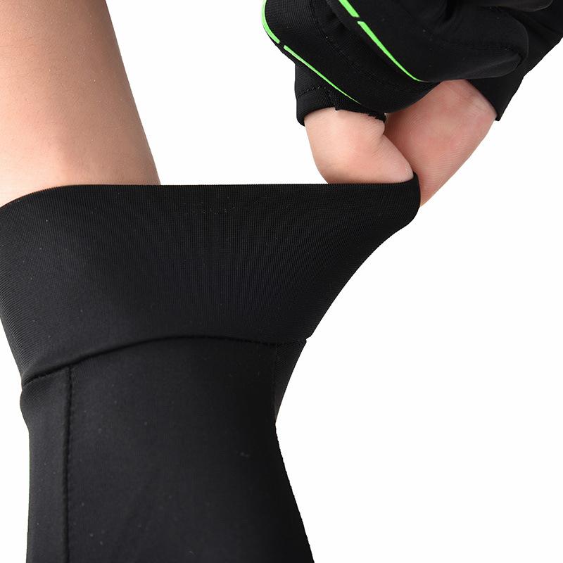 Spring and summer ice silk sunscreen gloves men's fishing breathable high elastic gloves outdoor riding driving leaking two-finger gloves