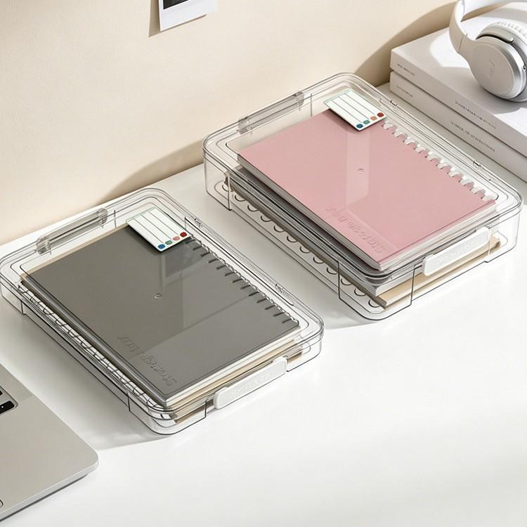 Household certificate storage box, document, household registration book, real estate certificate, transparent file box, multi-layer stackable