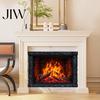 Cozy Living Room Decor Fireplace Flame Wall Decal, Vintage European Background Sticker, Self-Adhesive Waterproof Window Sticker Mural for Dining Space