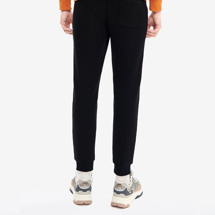 Fila FW22 Solid Color Cuffed Knit Casual Pants Men Bottoms Black F11M248604FBK