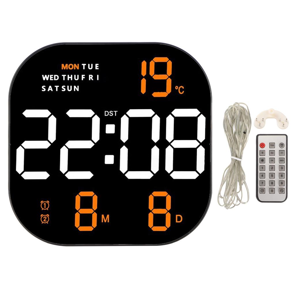 Digital Clock Large Screen LED USB 5V Remote Multifunctional Temperature Month Display Luminous