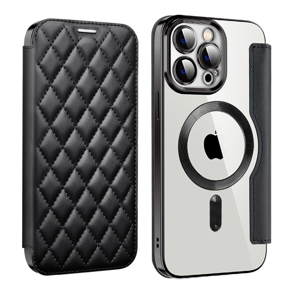 Applicable to Apple 11Promax mobile phone case Magnetic electroplating clamshell leather case S11ultra lens film protective case