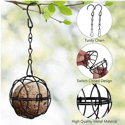 2/4X Decoration S-shaped Wild Fat Ball Garden Outdoor Metal Hanging Holder Bird Feeder