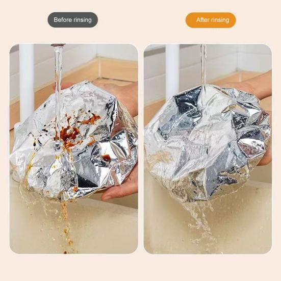 Aluminum Foil Food Covers with Elastic Edge Heat-Retaining Freshness Keeping Bowl Covers for Dishes Pots Pans Reusable Heat Wrap for Home