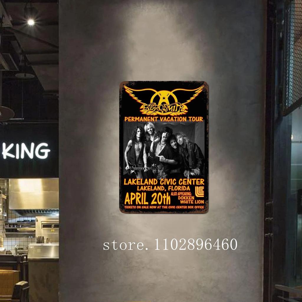 Aerosmith Band Metal Plaques & Signs wall decor Vintage Tin Signs Captain Metal Poster Decor for Bar Pub Club Wall Decoration