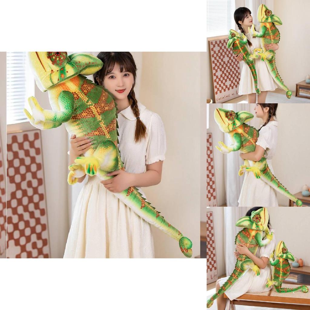 Realistic Plush Chameleon Stuffed Toy Large 80cm And 110cm Soft Pp Cotton