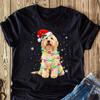 Goldendoodle Christmas Tree Lights T-Shirt: Funny Dog Lover Gift