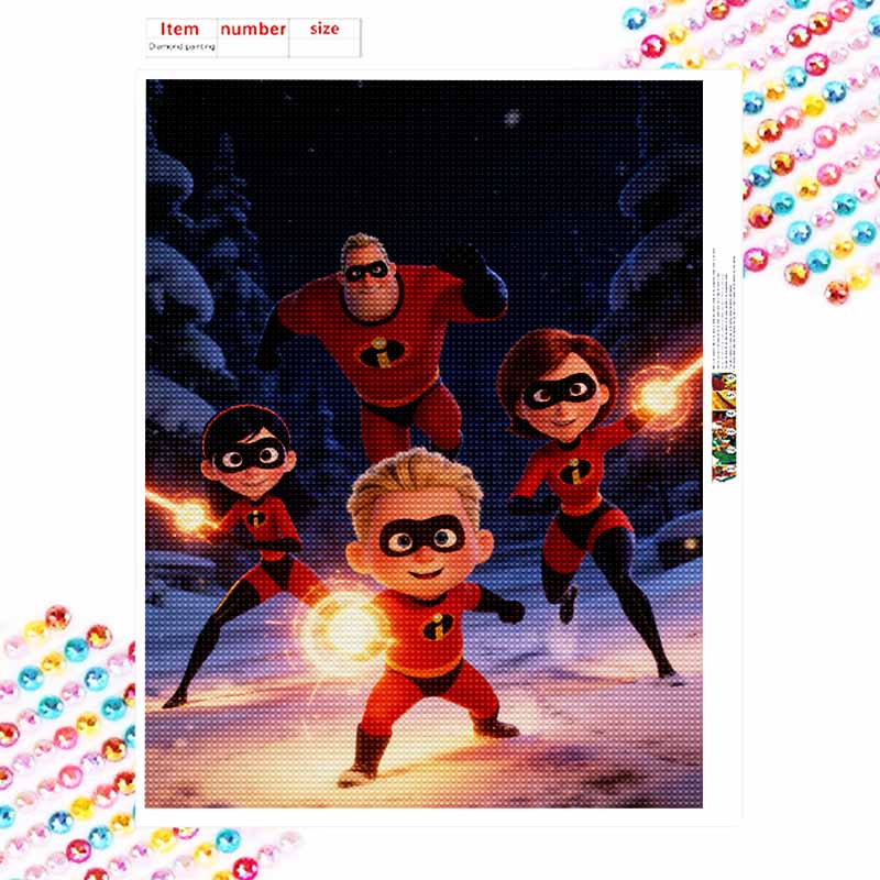 Disney Diamond Art Painting Kit 5D Diamond Painting The Incredibles Art Diamond Home Wall Decor