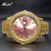 MISSFOX Luxury Water Resistant Watch Hip Hop Bling Calendar Quartz Women Men