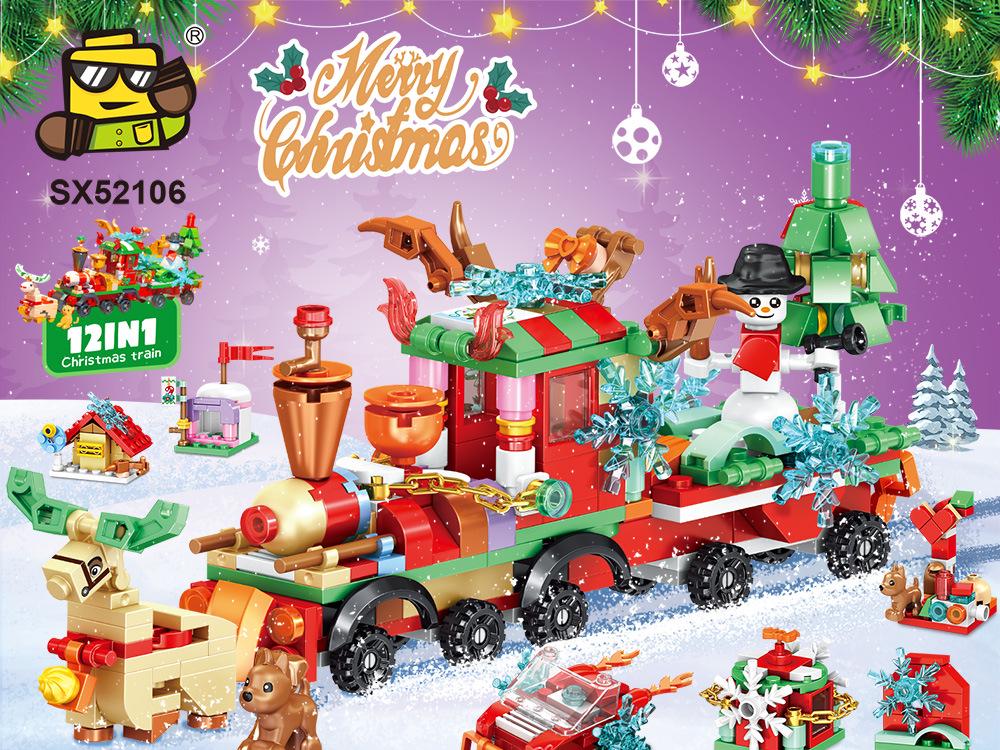 24-Day Christmas Countdown Surprise Building Block Set – Small Gifts & Desktop Ornaments