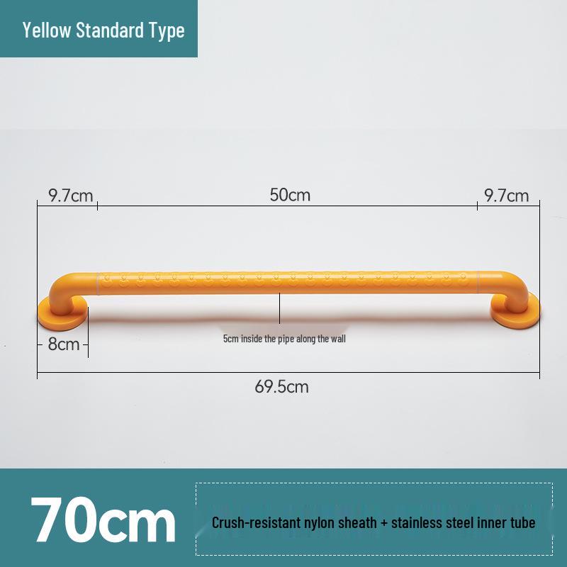 Stainless Steel Non-Slip Grab Bar for Barrier-Free Bathrooms, Ideal for Elderly and Disabled.