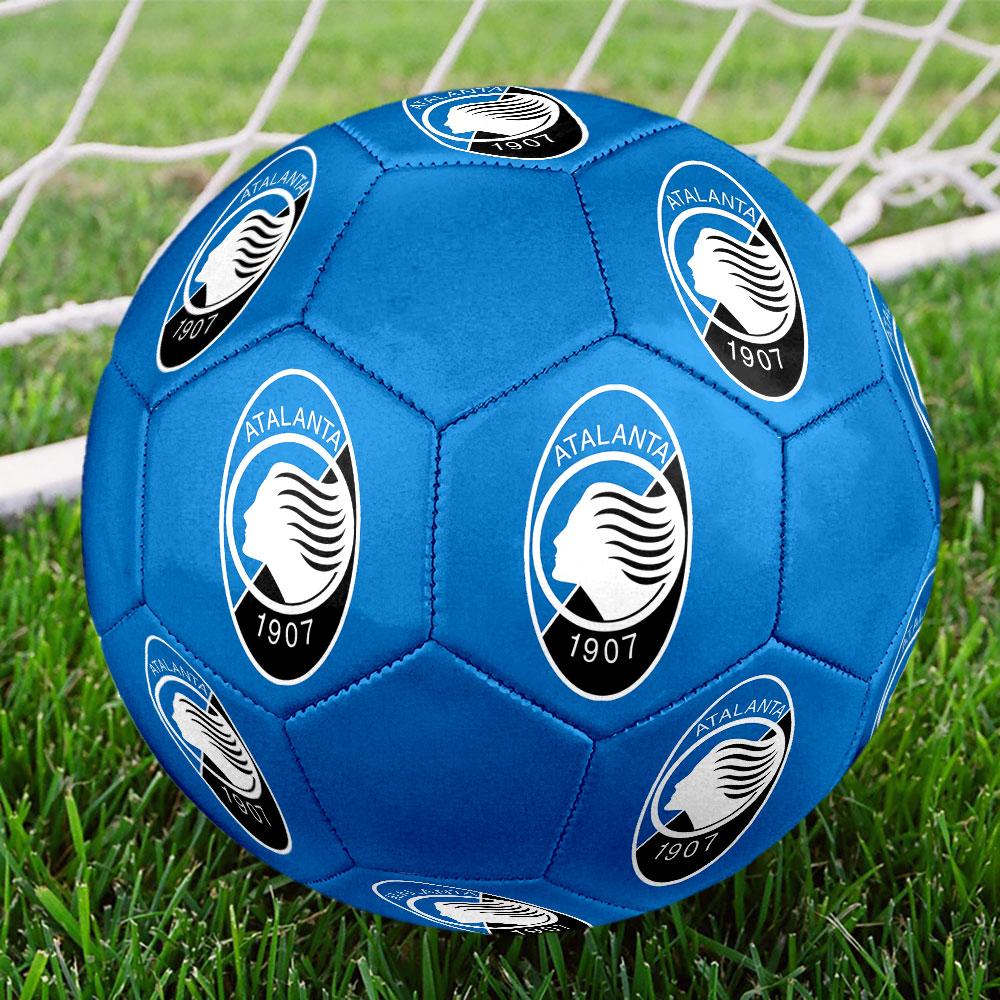 Atalanta BC Size 5 Soccer Ball, Machine-Stitched PVC, Durable & High Bounce, All Ages Fit, Fan Merchandise, Matches & Outdoor Use.