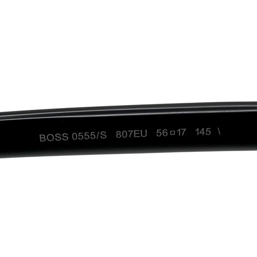 Used HUGO BOSS Side Logo Cell Frame Sunglasses 0555/S 807EU Black T2606-k099