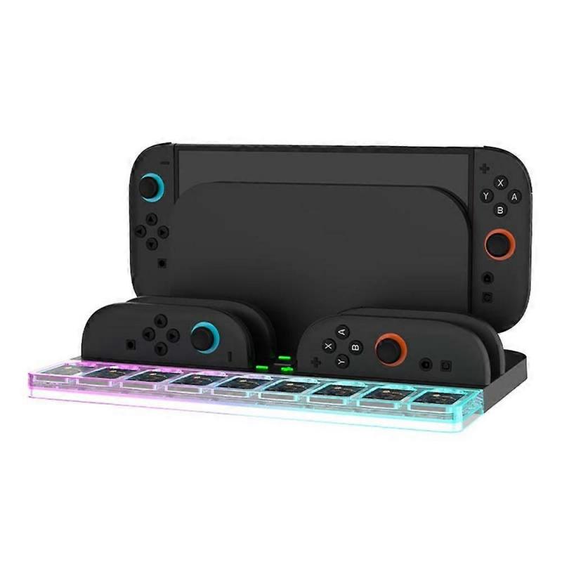 HBS-2804 For Nintendo Switch 2 Charging Dock 4 Joy-Con Controller Charger Base with RGB Light