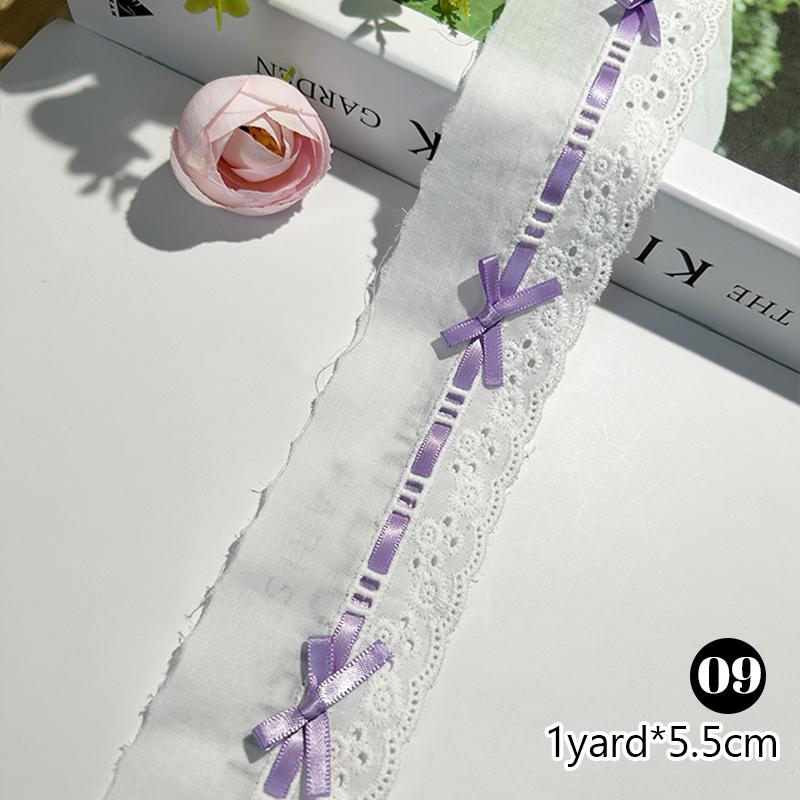 

1yard High-Quality Cotton Lace Hollow Embroidery Accessories Wearing Ribbon Trim DIY Lolita Clothing Doll Clothes Decoration 1yard