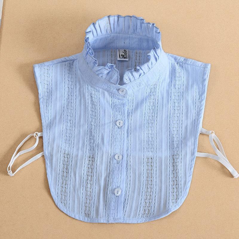 Vintage Stand Fake Collar Shirt Women Lace Lapel Detachable Collars For Women Black False Collars Woman Half Shirt Blouse