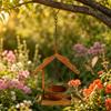 Outdoor Hanging Bird Feeder | Sturdy Iron Metal, Rustic Weathered Finish, with Suspended