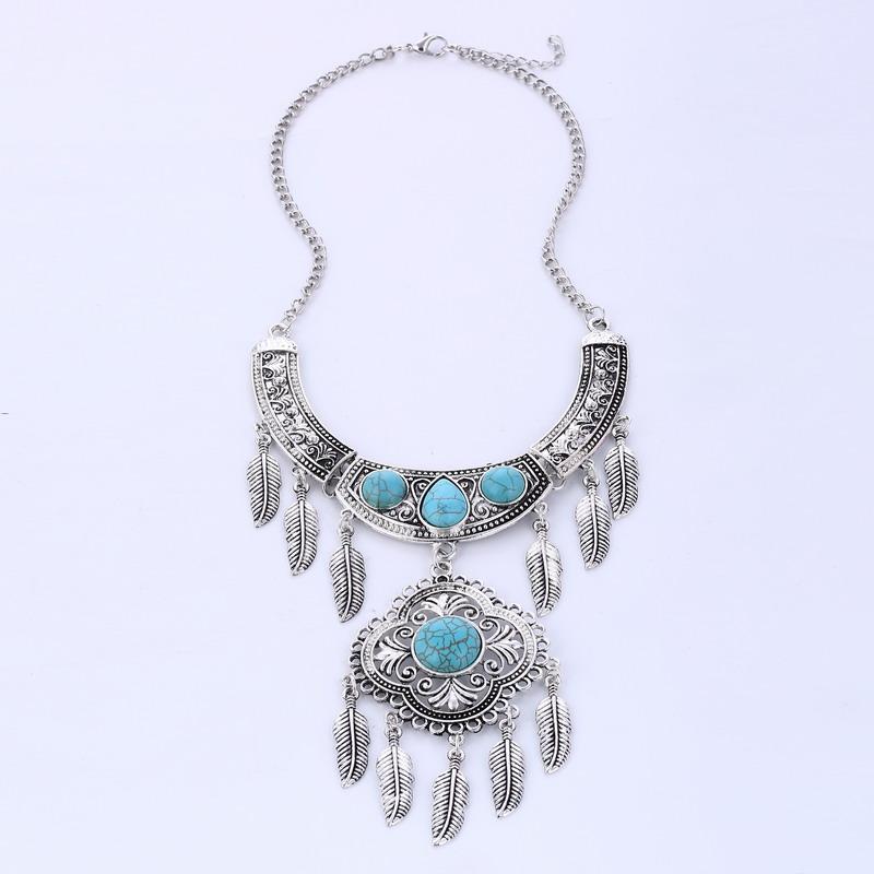 LOVBEAFAS Fashion Maxi Statement Long Necklaces & Pendants Leaves Tassel Collar Vintage Collier Necklace Women Jewelry