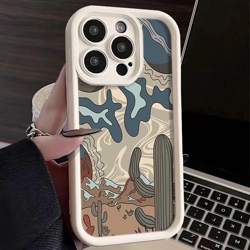 Personalized retro desert for iPhone15Pro mobile phone case 14plus Apple 13 Pro creative 12 soft x/xs