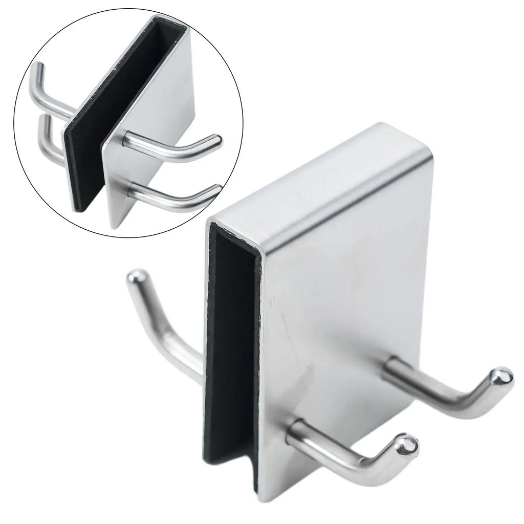 Towel Hooks Shower Hook Without Drilling 304 Stainless Steel Back Hanging Double-sided Multifunctional Brand New