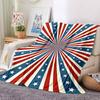 1pc Blue Red Stars Stripes Blanket, Lightweight Flannel Throw Blanket for Sofa, Bed, Travel, Camping, Living Room, Office, Couch030