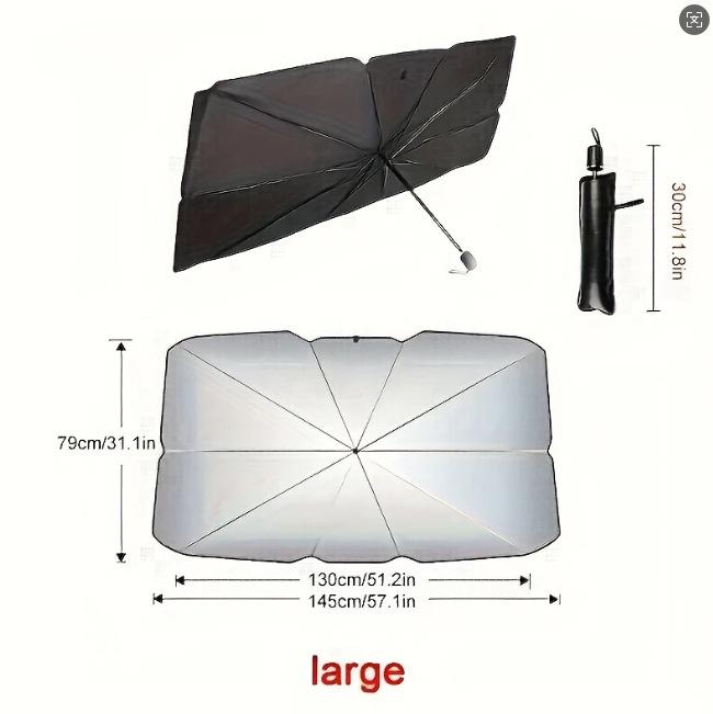 Umbrella-Style Car Windshield Sunshade - Heat Insulation & Light-Blocking
