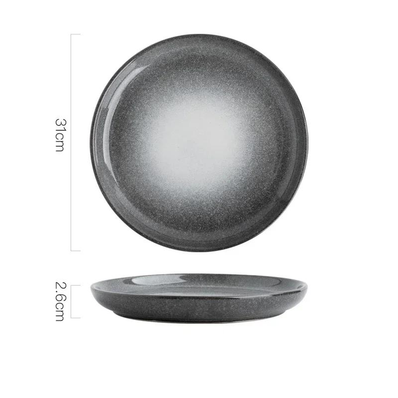 Retro Creative Ceramic Plates Luxury Hotel Restaurants Steak Flat Plate Delicious Dishes Dining Plate Exquisite Home Tableware