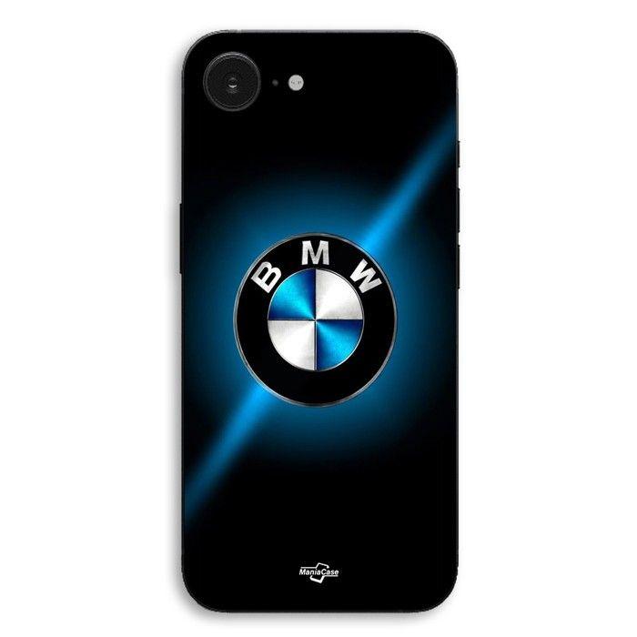 Coque Pour iPhone 17e Logo BMW noir et bleu brillant Maniacase noir