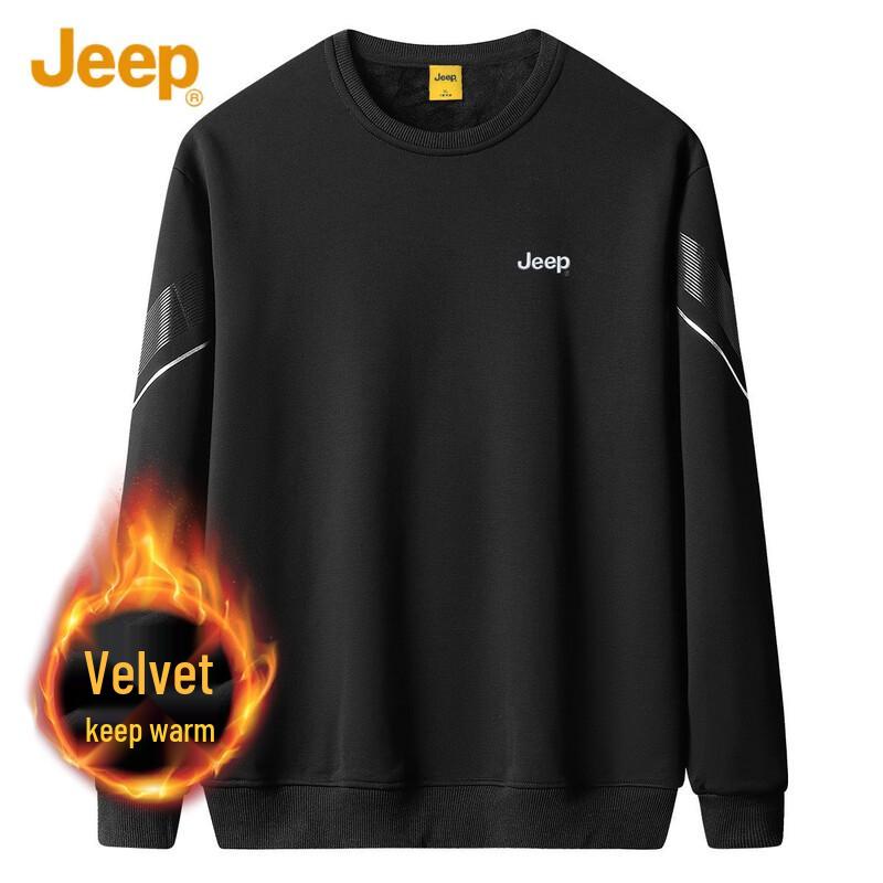 Jeep Мужской утолщенный свитшот с круглым вырезом 4XL